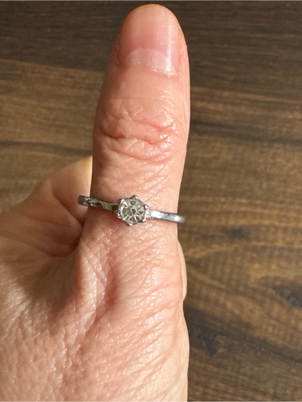 Classic Solitaire Silver-tone Cubic Zirconia Ring
